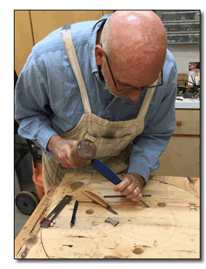 Dovetail keys mortised into top to stabilize it.